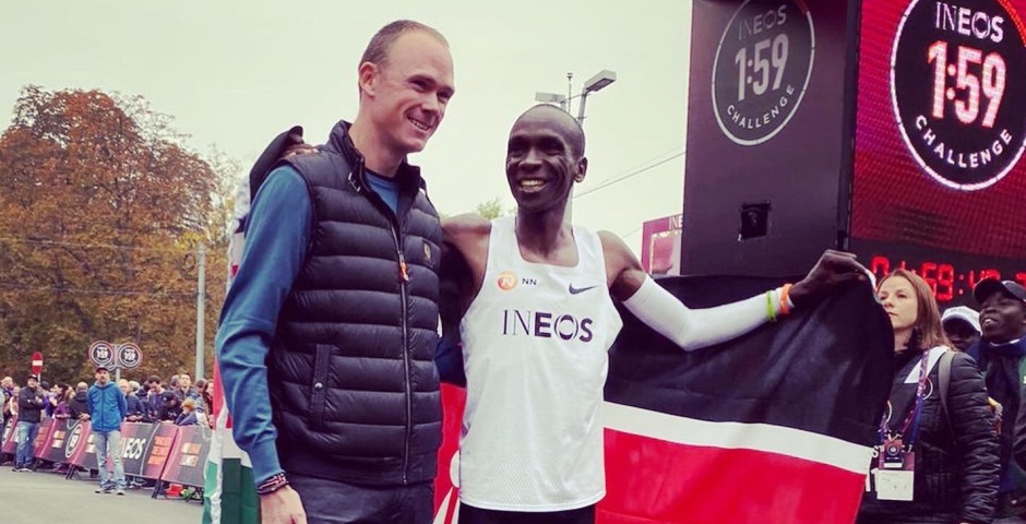 Eliud Kipchoge y Chris Froome