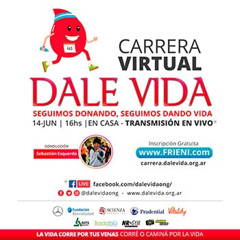 La Asociación Civil Dale Vida organiza la primera Carrera Virtual Dale Vida