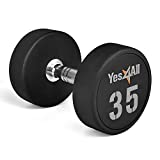 Yes4All Mancuernas de uretano de alta calidad para entrenamiento de cuerpo completo multifuncional y entrenamiento de fuerza (individual) - 35 libras