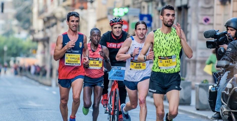 ritmo de carrera en maratón