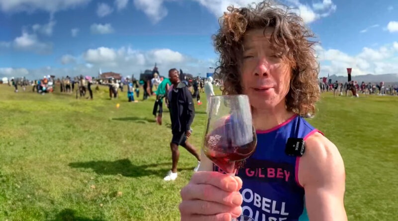 Un maratón de sabores: Corredor británico desafía los límites con cata de vinos